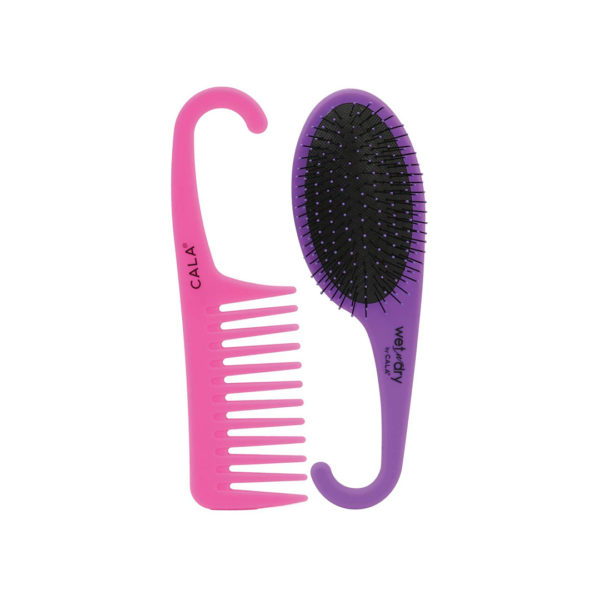 Cala - Fine Grip Soft Bristle Detangling Shower Hair Comb and Hairbrush