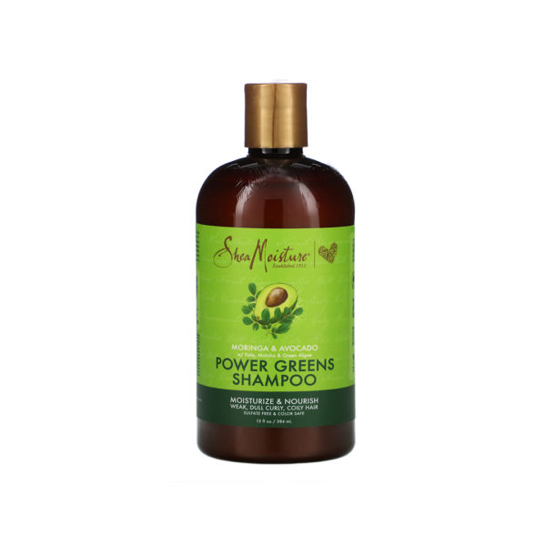 SheaMoisture - Moringa And Avocado Power Greens Shampoo Ohmykajo curly hair care, hair loss treatment, curly hair products