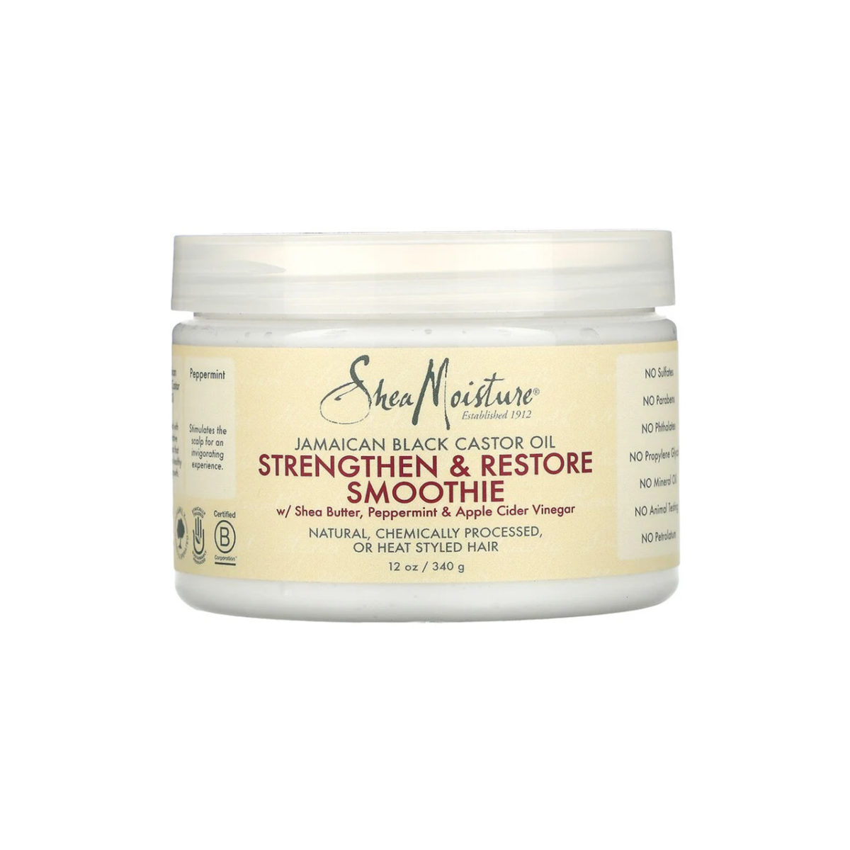 SheaMoisture - Strengthen & Restore Smoothie Jamaican Black Castor Oil Ohmykajo curly hair care, hair loss treatment, curly hair products SheaMoisture - Strengthen & Restore Smoothie Jamaican Black Castor Oil