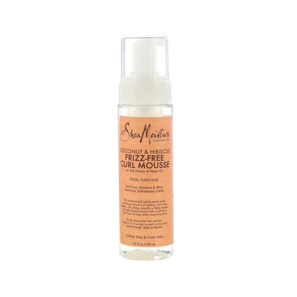 SheaMoisture - Frizz-Free Curl Mousse, Coconut & Hibiscus Ohmykajo curly hair care, hair loss treatment, curly hair products