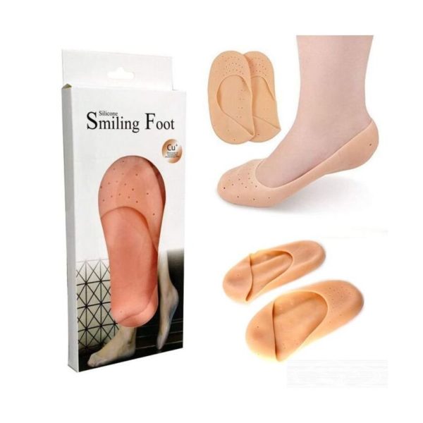 Smiling Foot - Anti Crack Full Length Silicone Protector Moisturizing Socks