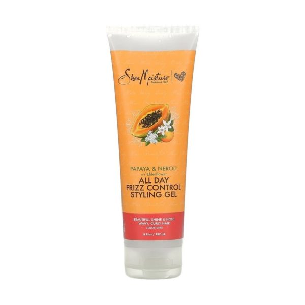 SheaMoisture, All Day Frizz Control Styling Gel, Papaya & Neroli with Elderflower Ohmykajo curly hair care, hair loss treatment, curly hair products