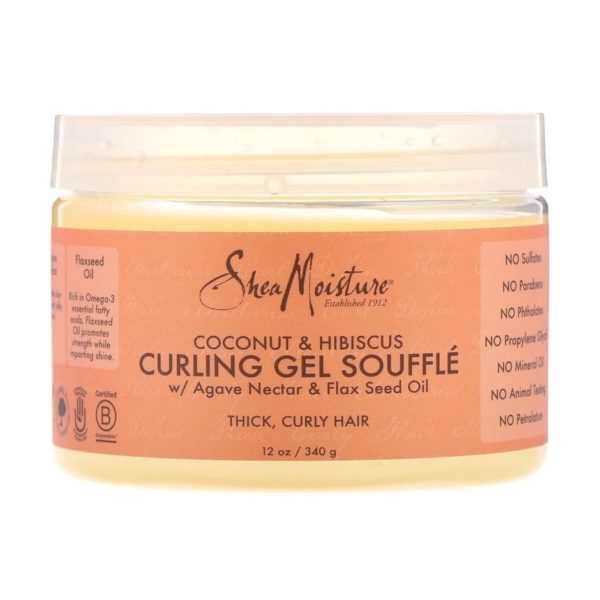 SheaMoisture - Curling Gel Souffle, Coconut & Hibiscus Ohmykajo curly hair care, hair loss treatment, curly hair products