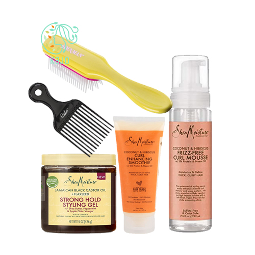 Advanced Styling Package - Sheamoisture & Denman Ohmykajo curly hair care, hair loss treatment, curly hair products
