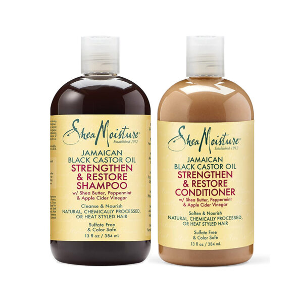 Ohmykajo curly hair care, hair loss treatment, curly hair products Sheamoisture - Jamaican Black Castor Shampoo & Conditioner Set