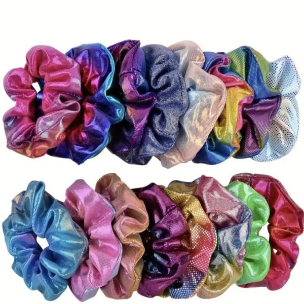 Ohmykajo curly hair care, hair loss treatment, curly hair products Satin Holographic Scrunchies