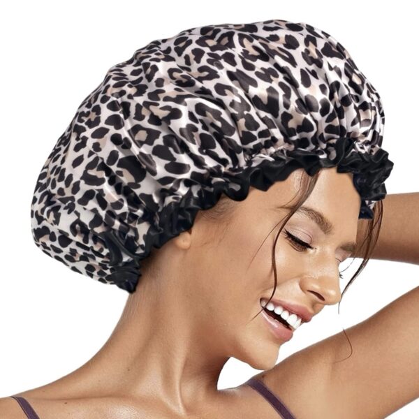 Ohmykajo curly hair care, hair loss treatment, curly hair products Reusable double layer Shower Cap