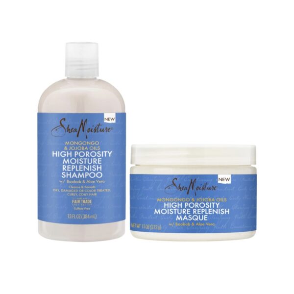 SheaMoisture High Porosity Duo; SheaMoisture High Porosity Hair Care Bundle! Get the natural benefits of shea butter and silk protein at just CGM-approved solution. Ohmykajo curly hair care, hair loss treatment, curly hair products