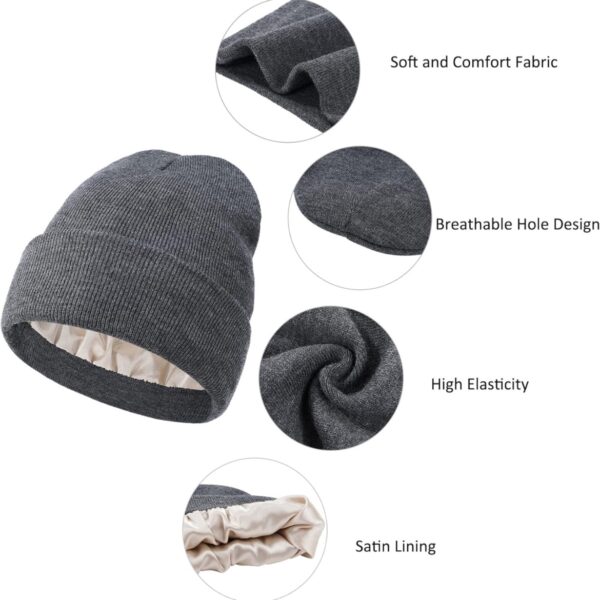 Satin Lined Winter Beanie Ohmykajo curly hair care, hair loss treatment, curly hair products Aussie Total Miracle Shampoo