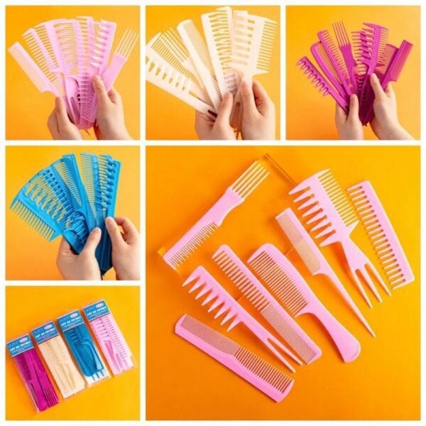 8Pcs/set Portable Comb Set curls, curly hair