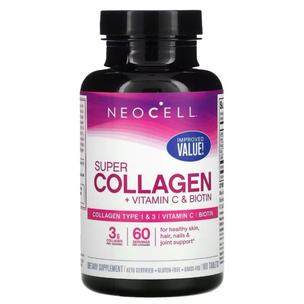  NeoCell, Super Collagen, + Vitamin C & Biotin, 180 Tablets